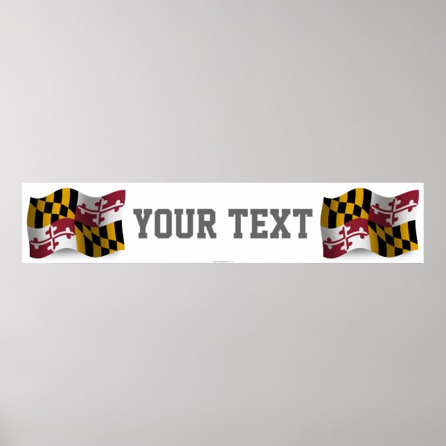 Maryland Waving Flag Banner Poster (Vorne)