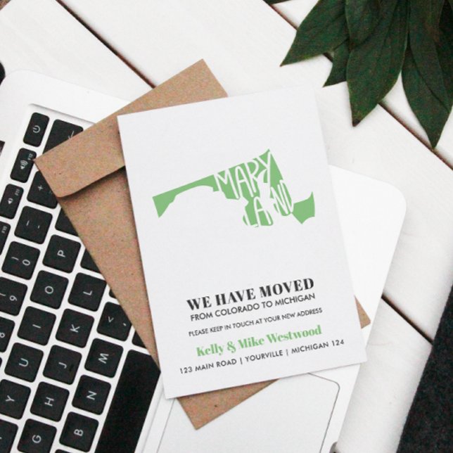 MARYLAND Wir haben neue Adresse Neue Zuhause versc Postkarte (Von Creator hochgeladen)