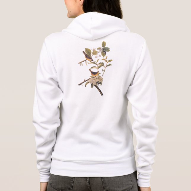 Maryland Yellowthroat Audubon Birds mit Blume Hoodie (Rückseite)