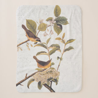 Maryland Yellowthroat Audubon Birds mit Blume Sherpadecke