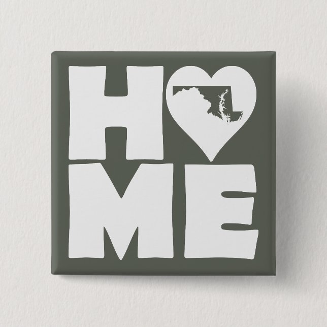 Maryland Zuhause Heart Staat Button Abzeichen Butt (Vorderseite)