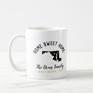 Maryland Zuhause Sweet Zuhause Family Monogram Tas Kaffeetasse