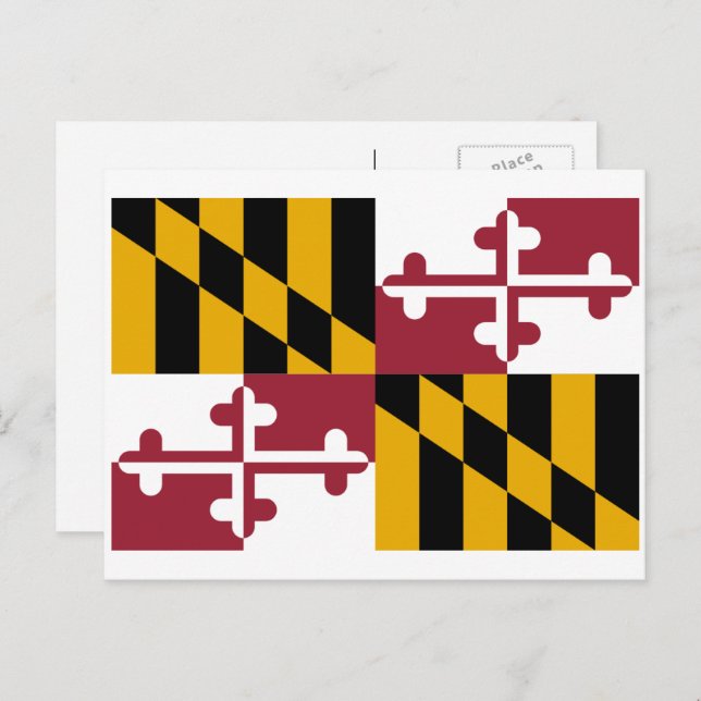 Marylander-Flagge, Flagge von Maryland Postkarte (Vorne/Hinten)