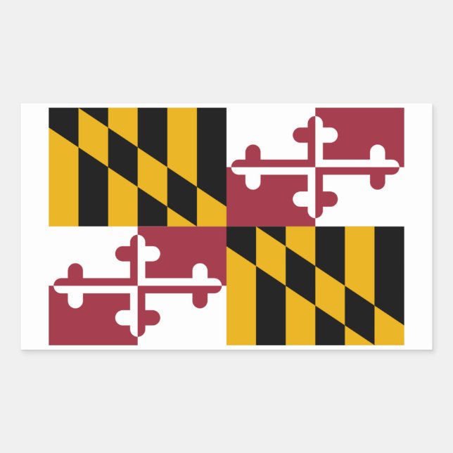 Marylander-Flagge, Flagge von Maryland Rechteckiger Aufkleber (Vorderseite)