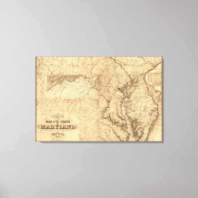 MarylandPanoramic MapMaryland Leinwanddruck (Vorderseite)