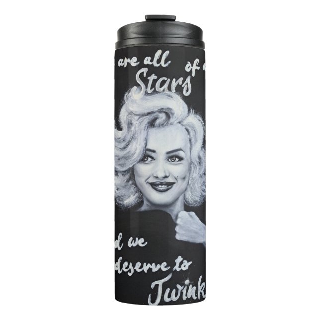 Marylin Monroe Portrait Perfection Liebe Sie selbs Thermosbecher (Vorderseite)