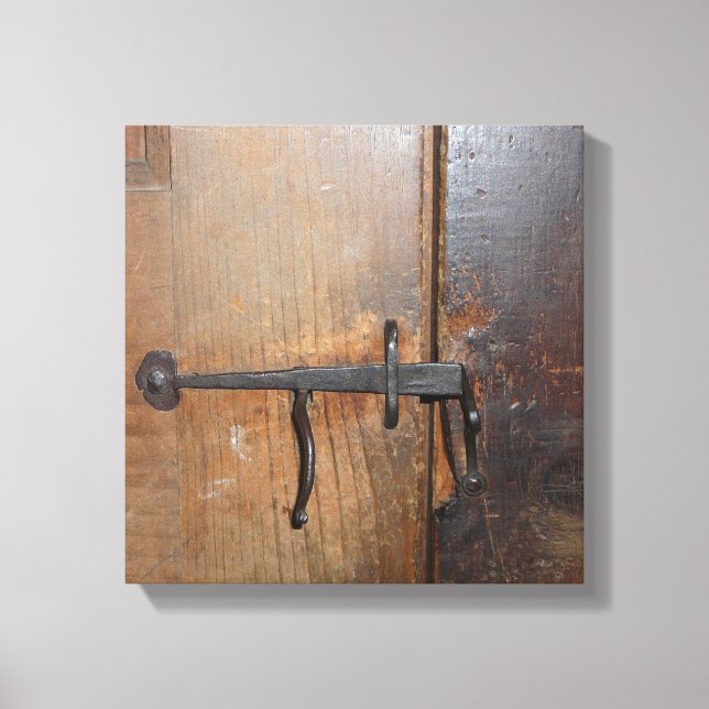 Mary's Schoolhouse Rustic Door Lock - Sudbury MA Leinwanddruck (Vorderseite)