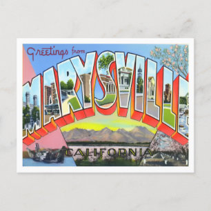 Marysville, Kalifornien, Vintage Big Letters Postkarte