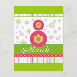 März8 März acht Internationaler Frauentag Postkarte