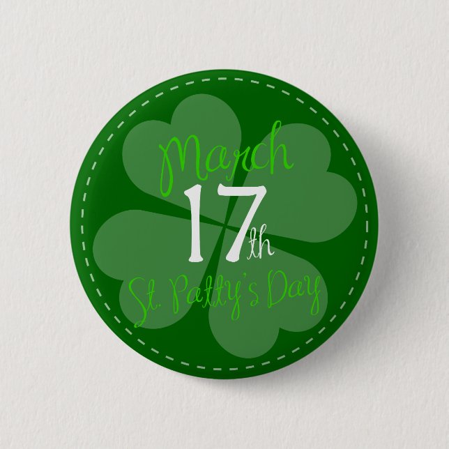 März 17. St. Patty's Day Celebration Button (Vorderseite)