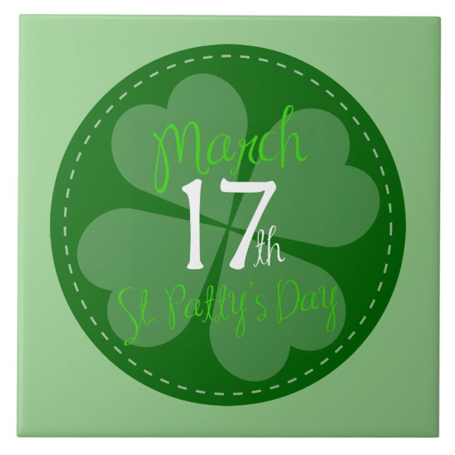 März 17. St. Patty's Day Celebration Fliese (Vorderseite)