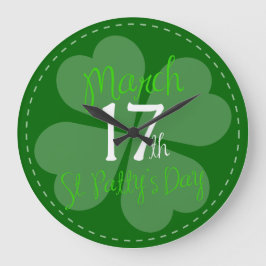 März 17. St. Patty's Day Celebration Große Wanduhr