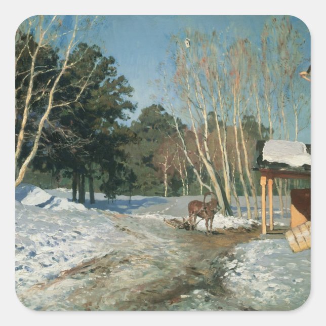 März, 1895 quadratischer aufkleber (Vorderseite)