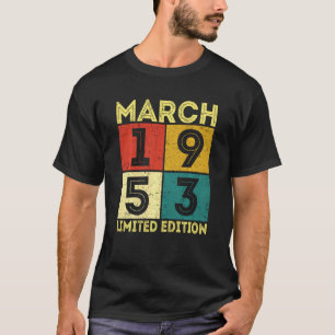 März 1953 erschüttert 68. Geburtstag Retro 68 Jahr T-Shirt