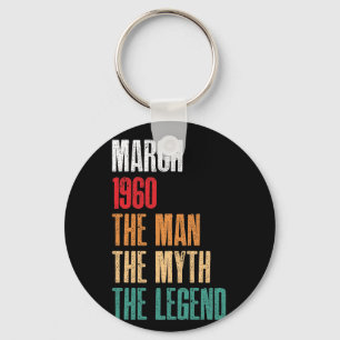 März 1960 Man Myth Legend 60. Geburtstagsgeschenk  Schlüsselanhänger