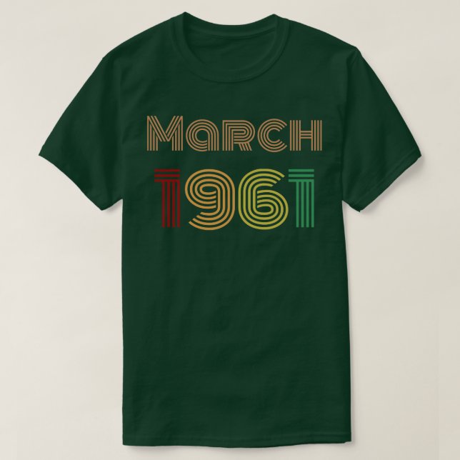 März 1961 Vintager Geburtstag T-Shirt (Design vorne)