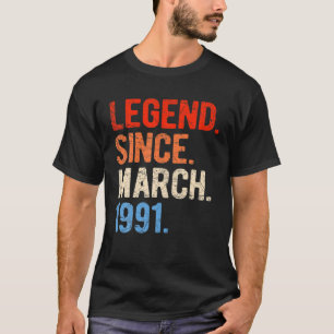 März 1991 30 Jahre alt 30. Geburtstag für Männer F T-Shirt
