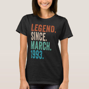 März 1993 Vintag 30 Jahre alter Retro 30. Geburtst T-Shirt
