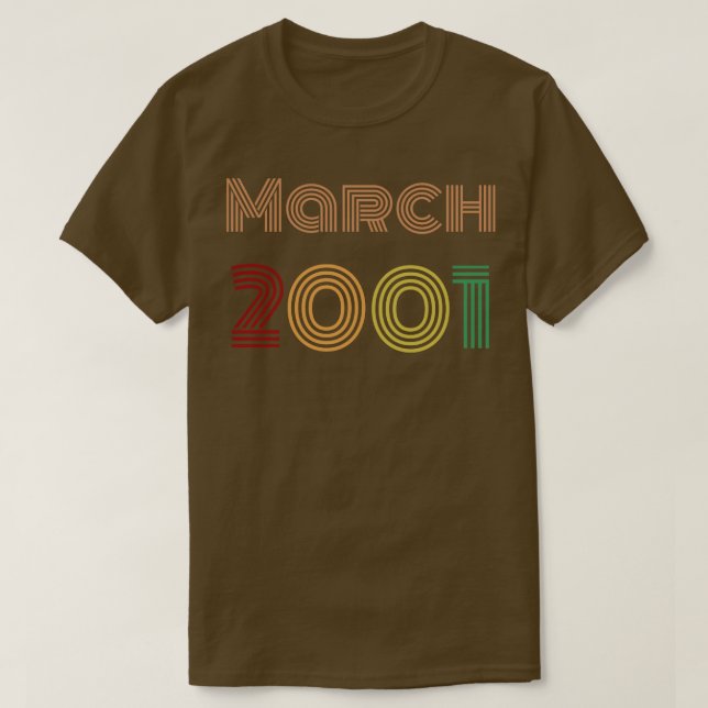 März 2001 Vintager Geburtstag T-Shirt (Design vorne)