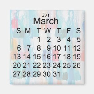 März 2011 Miniatur-Kalender Magnet