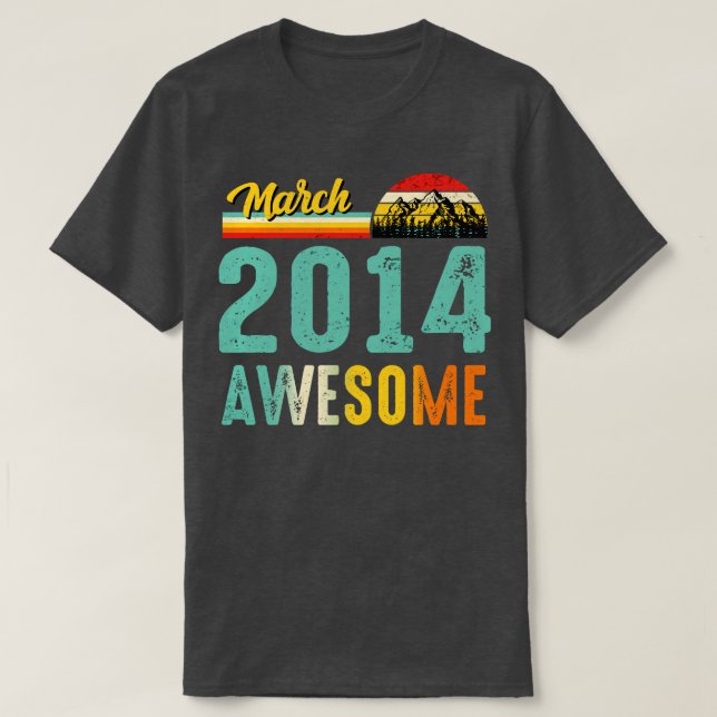März 2014 Geburtstagsgeschenk Shirt Vintager März  (Design vorne)