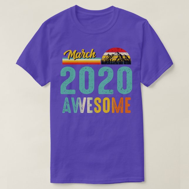 März 2020 Geburtstagsgeschenk Shirt Vintager März  (Design vorne)