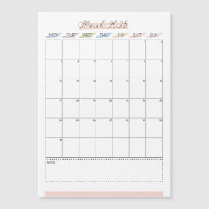 März 2025 Magnetkalender Magnetkarte