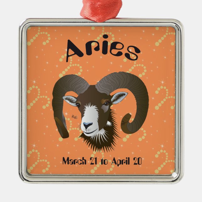 März 21 bis 20. April Silbernes Ornament (Vorne)