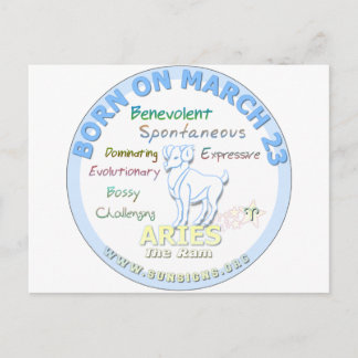 März 23. Geburtstag - Äries Postkarte