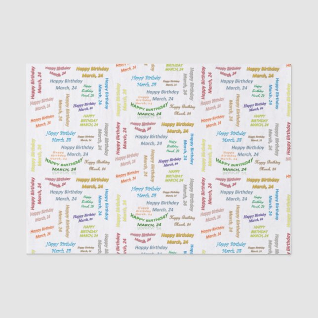 März, 24 Geburtstagsgeweih Seidenpapier (Vorderseite)
