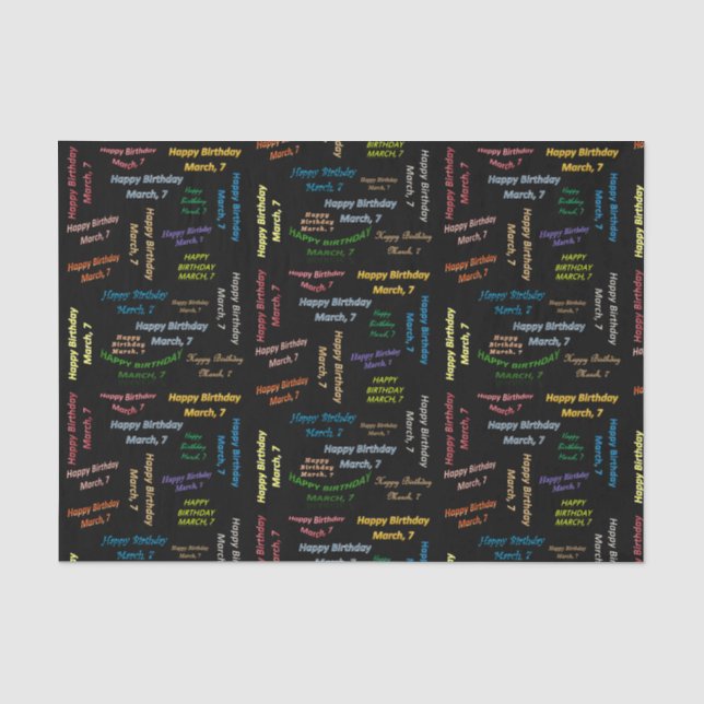 März, 7 Geburtstagsgetuchpapier Seidenpapier (Vorderseite)