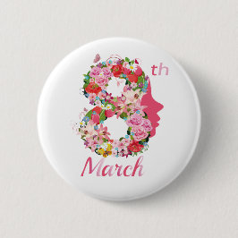 März 8. Internationaler Frauentag Button