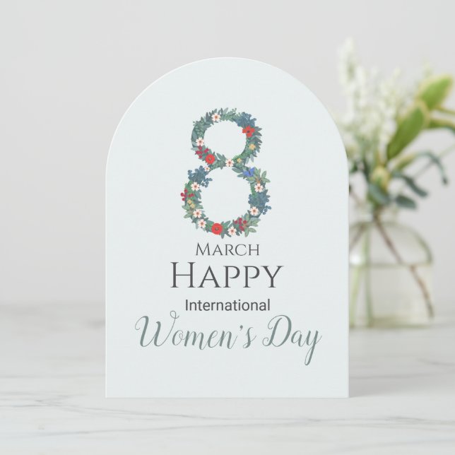 März 8 Internationaler Frauentag Einladung (Stehend Vorderseite)