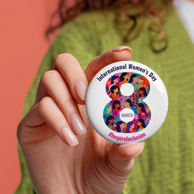 März 8 Internationaler Frauentag IWD Button (March 8 International Women's Day IWD Button)