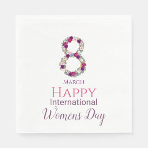 März 8 Internationaler Frauentag Serviette