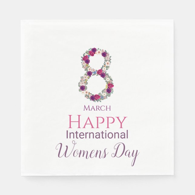 März 8 Internationaler Frauentag Serviette (Vorderseite)