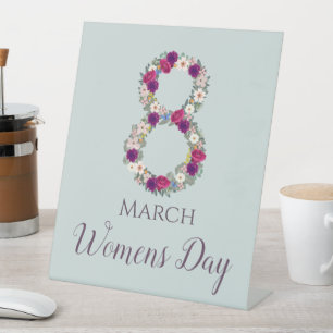 März 8 Internationaler Frauentag Sockelschild