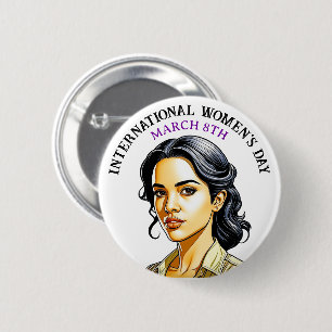 März 8 ist der Internationale Frauentag Button