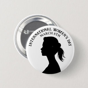März 8 ist der Internationale Frauentag Button