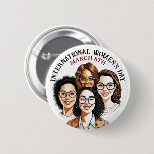 März 8 ist der Internationale Frauentag Button