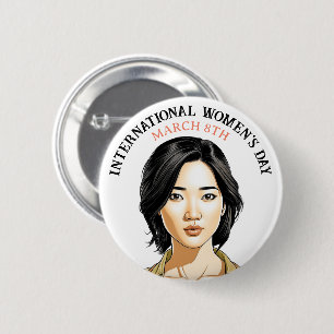 März 8 ist der Internationale Frauentag Button