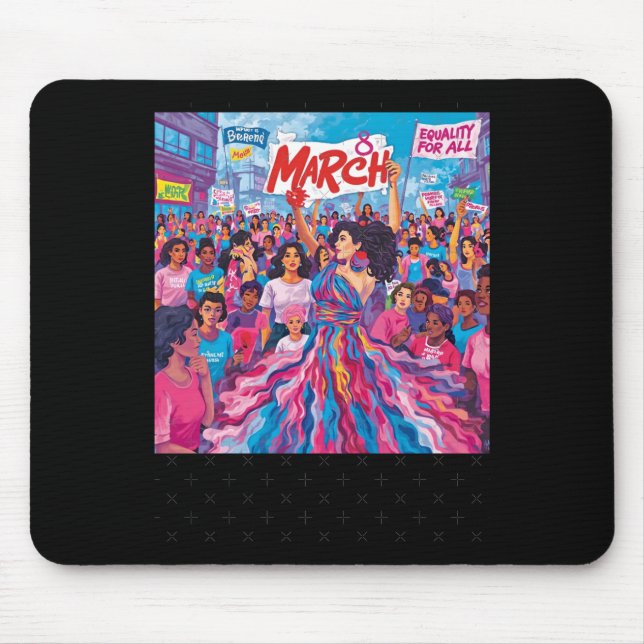 März 8 - Protest T-Shirt für die Gleichstellung vo Mousepad (Vorne)