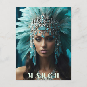 *~* MÄRZ AP53 Boho Headdress AQUAMARINE Postkarte
