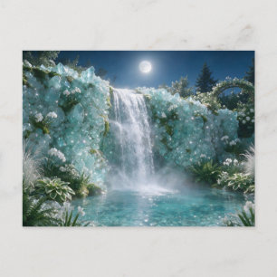 März Aquamarin Wasserfall Postkarte