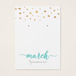 März Aquamarine Birthstone Earring Card