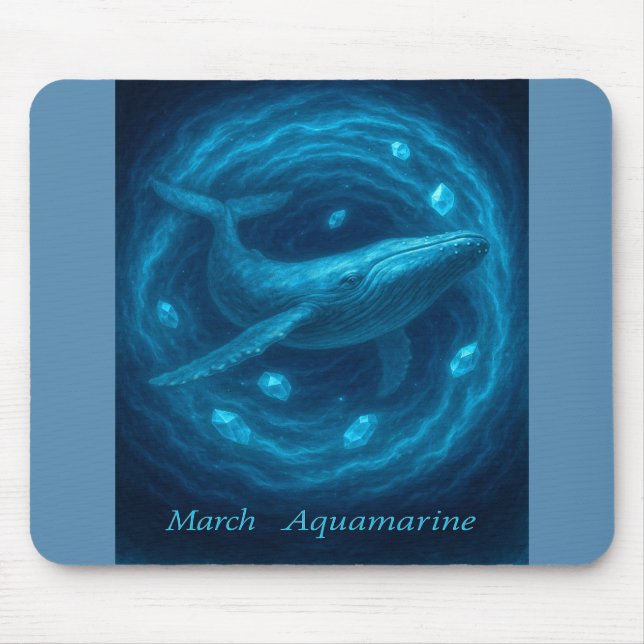 März Aquamarine - Wal & Ocean Gem Mousepad (Vorne)