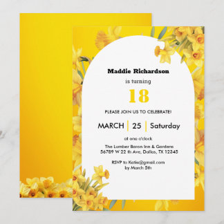 März Birth Blume Geburtstag personalisierbar Einladung