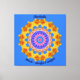 März Birth Blume Personalisiert Mandala Zen Art Leinwanddruck