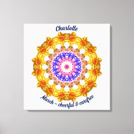 März Birth Blume Personalisiert Mandala Zen Art Leinwanddruck