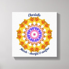 März Birth Blume Personalisiert Mandala Zen Art Leinwanddruck